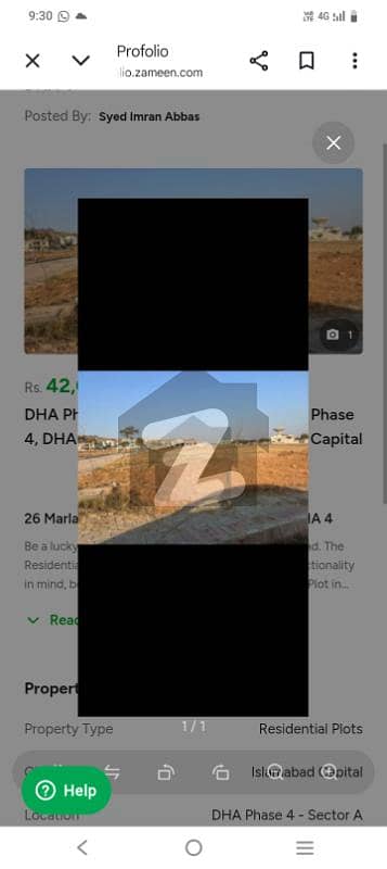 DHA 4 sctor A available 24marla plot for sale