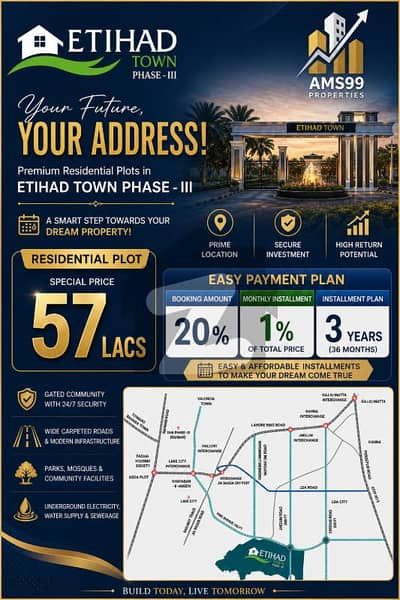 Own a 5 Marla Residential Plot in Etihad Town Phase 3 Hurry Up, Limited Inventory Available!