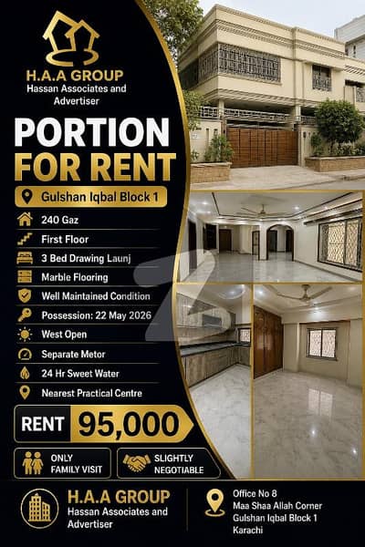 first floor 240 gaz portion well maintained