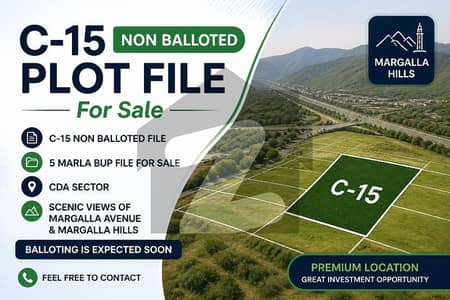 C-15 Non-Balloted 5 Marla BUP Plot File for Sale | Prime CDA Sector Investment