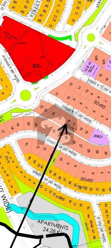 1 Kanal Top Heighted South Face Near to park Masjid Boulevard plot Available For sale