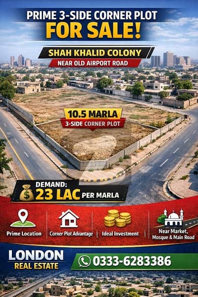 Prime 3-Side Corner Plot for Sale