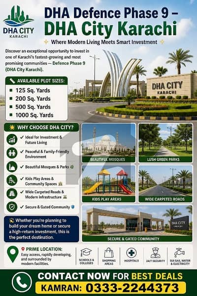 DHA CITY phase 9 plot for sale
