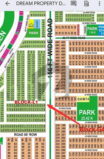 10 marla Plot on 156ft+Corner Available in L1 Sector DHA Gujranwala