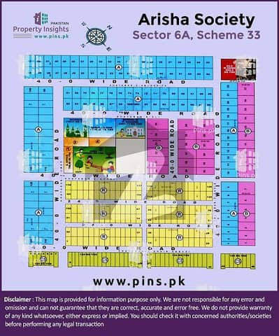 Plot For Sale 120 Sq. Yrd Arisha C. H. Socity Sector 6-A Scheme 33,Karachi.