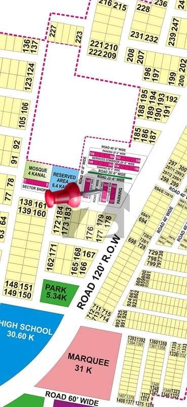 4 Marla Comercial 9 Prism R Block 2-side open view best for investment and rental income