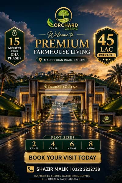 Orchard Greenz Luxury Farmhouse Society Land For Sale Prime Location On Main Bedian Road, Lahore