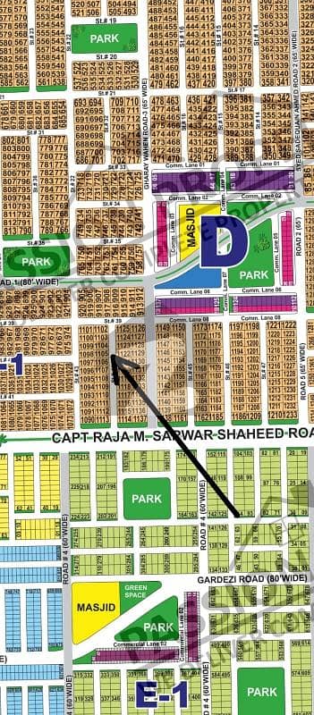 DHA Multan sector D 1 kanal residential plot near to park, Masjid and commercial.