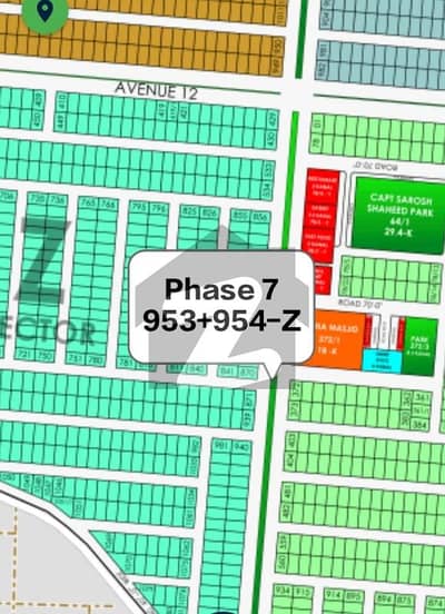 Plot No 953+954-Z | Dha Phase 7 | 1 Kanal Pair Plot For Sale at Prime Location of Dha Phase 7 | Near to McDonald's