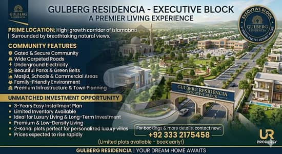 2 Kanal Plots Gulberg Islamabad Easy Installments of 3-Years Fresh Block Highted Location