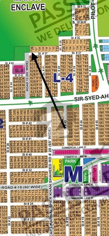 DHA Multan Sector L 1 Kanal 65ft Corner Extra Land Residential Plot Near To Park, Masjid And Commercial.