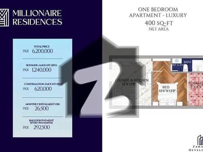 400 sq ft Net | 1 Bed Apartment Pay just Rs 26,500 per month For Sale