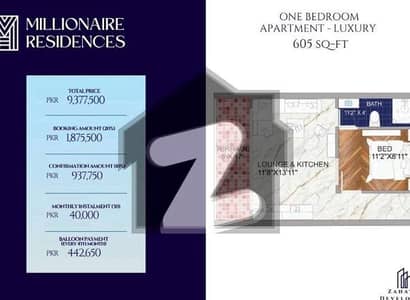 1 Bed Apartment 605 Sq-Ft Canal Road Lahore - Monthly Instalment -