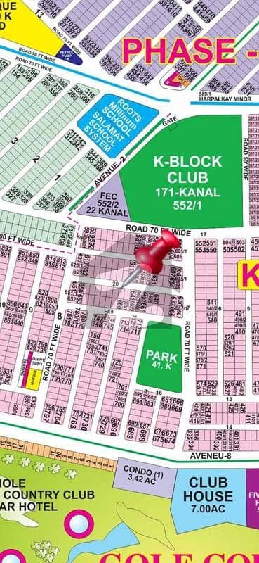 1 Kanal Residential Plot For Sale in DHA Phase 6 K Block Near Park and Defence Raya