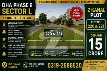 1 Kanal Pair Plot (221 + 222) Available for Sale in DHA Phase 6 Block L