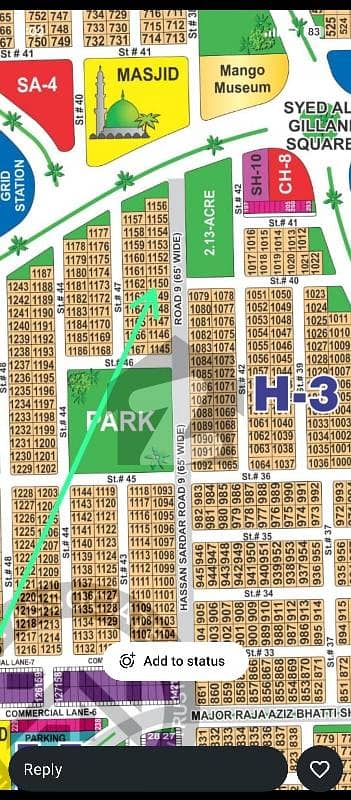 DHA Multan Sector H 1 Kanal 65ft Facing Residential Plot Near To Park, Masjid And Commercial.