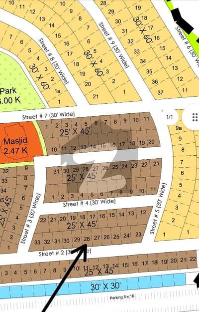 5 Marla All Dues Clear South Develop Area Near to Main Gate Adiyala road Main Boulevard 86 Kanal Park Plot Available for Sale