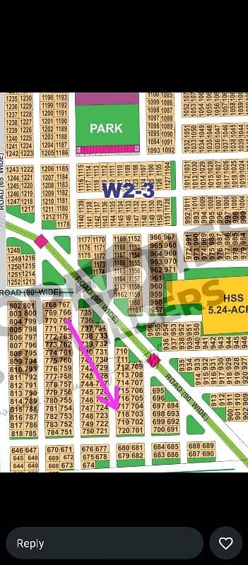 DHA Multan sector W2 1 kanal residential plot near to park, Masjid and commercial.