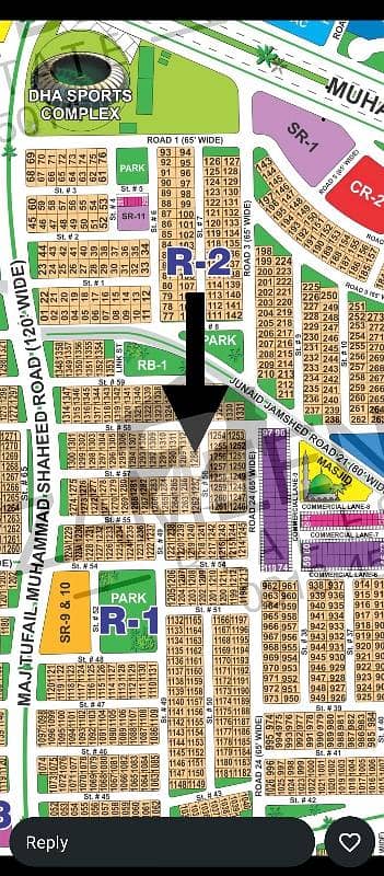 DHA Multan sector R 1 kanal corner residential plot near to park, Masjid and commercial.