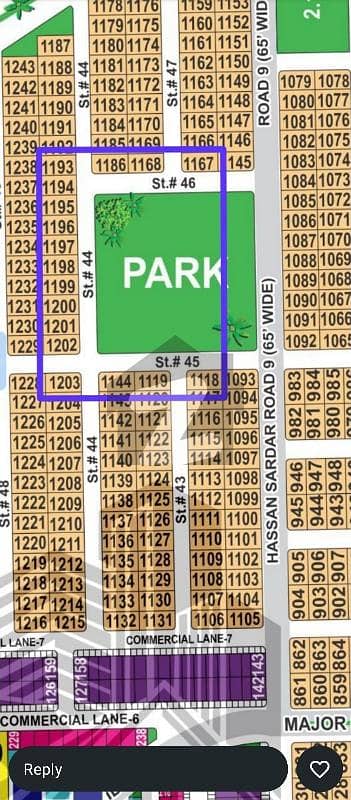 DHA Multan sector H 1 kanal corner park facing residential plot near to Masjid and commercial.