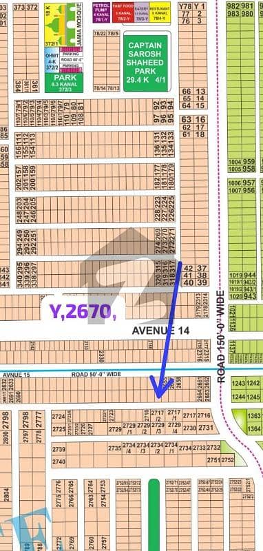 Facing 2,Kanal Direct Approach From 150ft Road Sial Estate Offers . Y - 2670 . Top Location Plot For Sale .