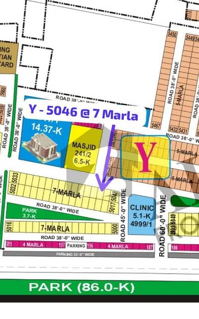 Near Park & Masjid Sial Estate Offers . Y - 5046 . Facing 60Ft Road Top Location All Paid Plot For Sale Carpet Road Ready For Possession.
