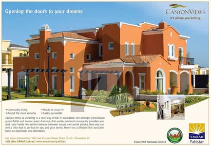25 Marla Emaar Canyons Views Islamabad 5 Bedrooms Villas Available For Rent
