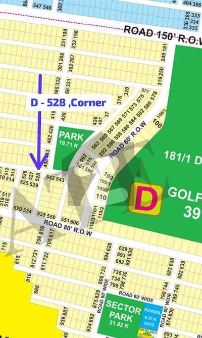 Facing Corner Almost Park Near Golf Club Sial Estate Offers . D - 528 . Top Location Plot For Sale, Ready For Possession, Transformer Clear