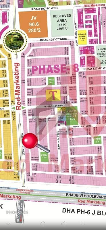 1 Kanal: Plot no 1530: Park Facing Plot for Sale in DHA Phase 8 T Block | FACING 10 Kanal Park | Prime Location