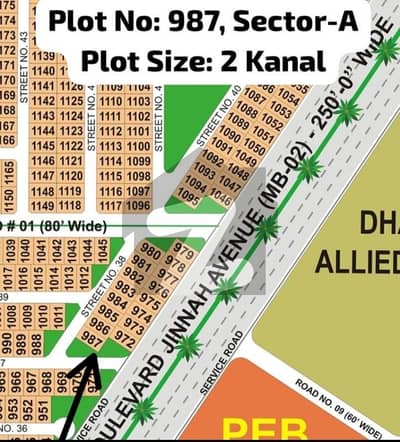 01 Kanal Residential Corner With Extra Land Plot For Sale In Sector A, DHA Bahawalpur