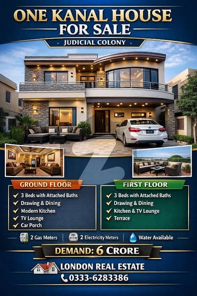 25 Marla Beautiful Double Storey House For Sale At Judicial Colony