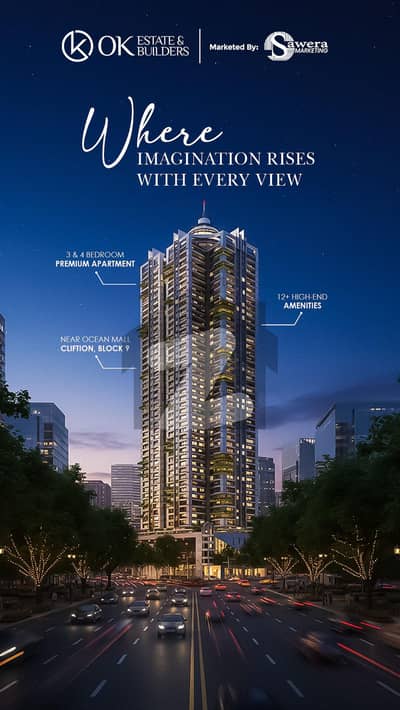 5 Sky Tower By Sawera, A Project By OK Estate And Builders Shops Available On Booking At Clifton Prime Location