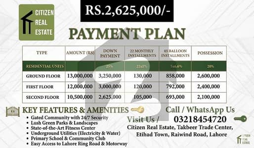 یونین ٹاؤن عبدالستار ایدھی روڈ,لاہور میں 2 کمروں کا 5 مرلہ فلیٹ 1.3 کروڑ میں برائے فروخت۔