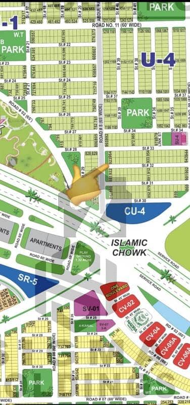DHA Multan sector U 10 Marla 65ft road corner extra land residential plot near to park, Masjid and commercial.
