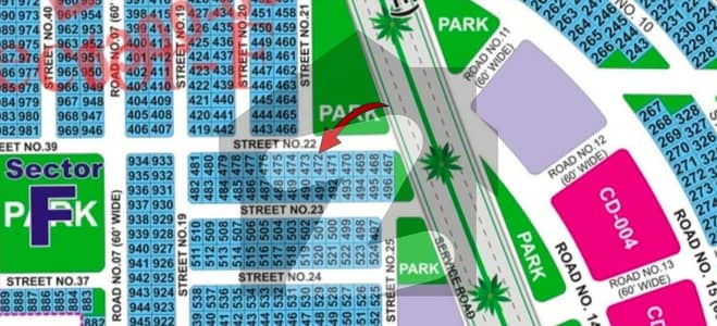 10 Marla Park Facing Plot At 150 Feet Road