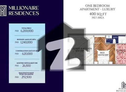 400 sq ft Net | 1 Bed Apartment Pay just Rs 26,500 per month For Sale