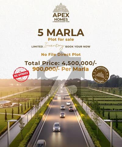 Hot Location 5 Marla Plot for Sale Near Alipur Farash