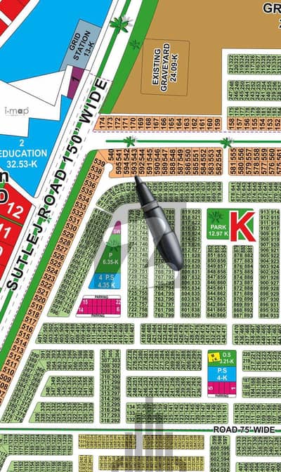 K Block 1-Kanal 75ft Khunjerab Road back Road Plot For Sale Lda City Lahore