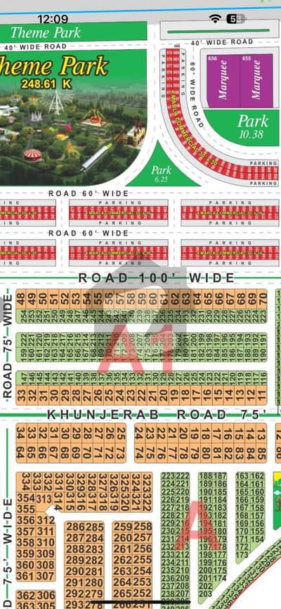 A1 Block 1 Kanal 75 Ft Khunjerab Road Plot For Sale Hot Location
