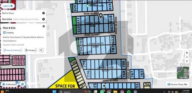 1 Kanal Corner Plot Available in Hussain Block, Bahria Town Sector C Lahore! Near Ring Road, Market & Schools | Prime Location | Ideal for Investment & Dream Home
