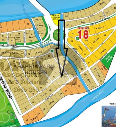 1 Acr Farm House Plot with Extra Land Available For Sale At Prime Location of Bahria Town Karachi