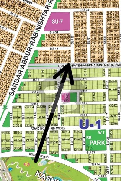 U-1 KANAL CORNER + 80" ROAD PLOT AVAILABLE FOR SALE