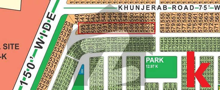 1 Kanal Prime Residential Plot , K Block Jinnah Sector, LDA City Lahore