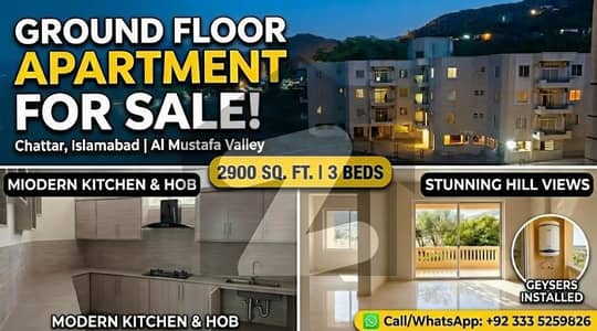 Luxury 2900 Sq. Ft. Ground Floor Apartment For Sale in Al Mustafa Valley, Chattar