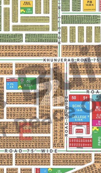 E block 1 kanal plot for hot location 75 ft Roads