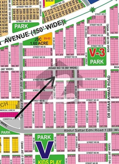DHA Multan sector V8 Marla corner residential plot near to Park, Masjid qnd commercial.