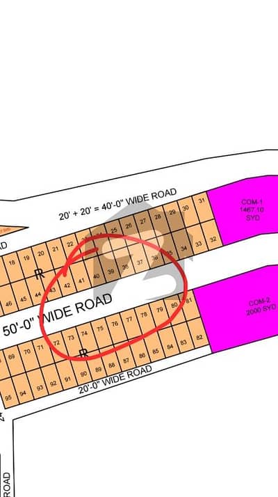 50 Feet Wide Road Plot Available