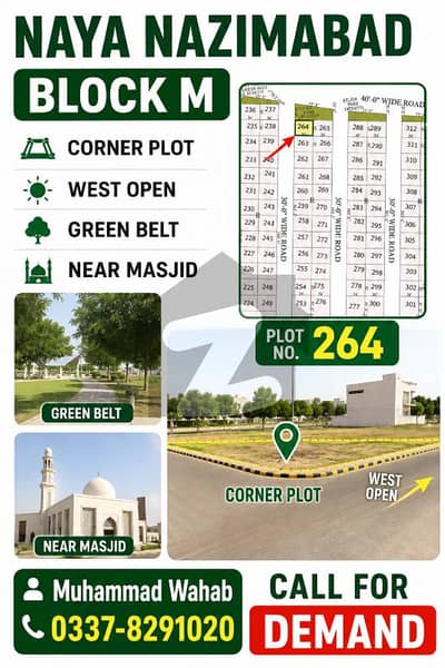 Naya Nazimabad M Block Corner Plot For Sale