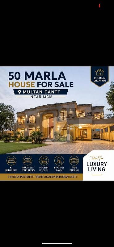 50 MARLA HOUSE FOR SALE IN MULTAN CANTT PRIME LOCATION 50 MARLA HOUSE FOR SALE IN MULTAN CANTT PRIME LOCATION