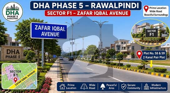 ڈی ایچ اے فیز 5 ۔ سیکٹر ایف1 ڈی ایچ اے ڈیفینس فیز 5,ڈی ایچ اے ڈیفینس,اسلام آباد میں 2 کنال رہائشی پلاٹ 5.6 کروڑ میں برائے فروخت۔